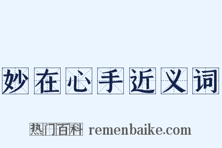 妙在心手近义词是什么意思的图片